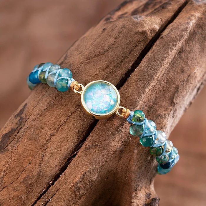 Aqua Essence – Opal &amp; Quartz Bracelet | BOHO | 100% handmade 