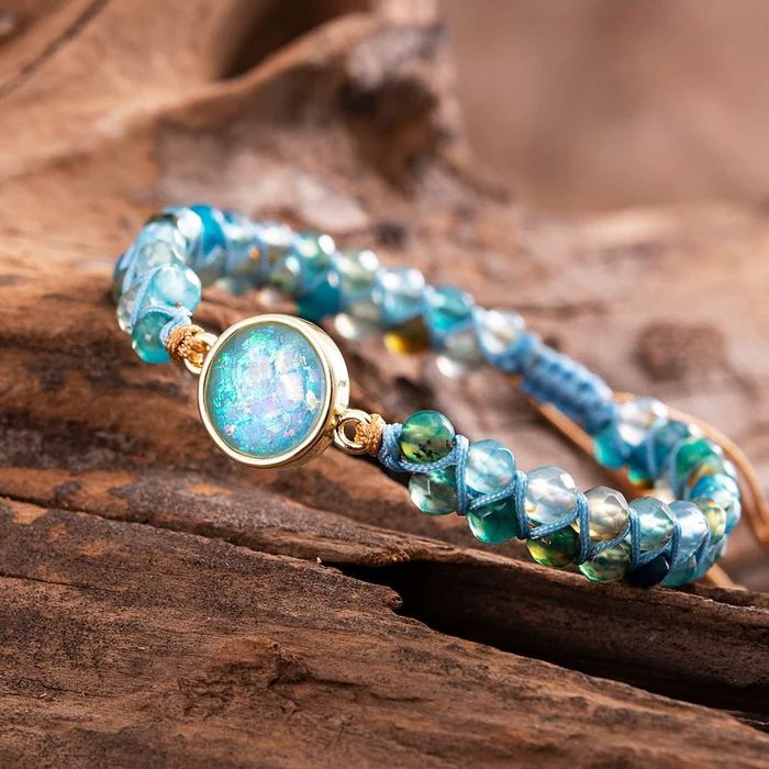 Aqua Essence – Opal &amp; Quartz Bracelet | BOHO | 100% handmade 