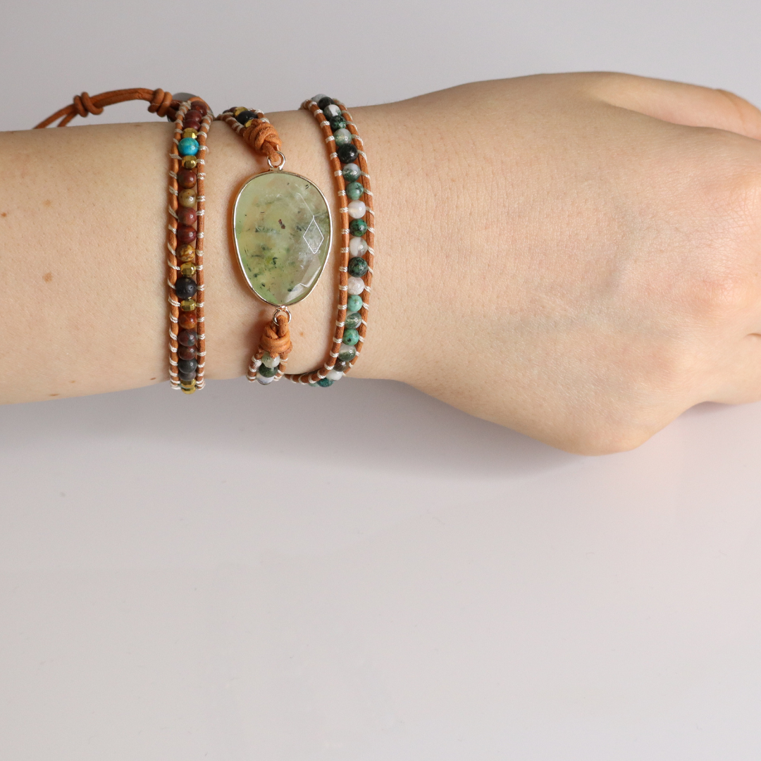 Calming Jade Wrap Bracelet | Australian Jade Stone | Bohemian | 100% handmade 
