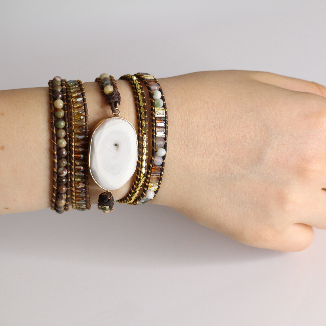 Agate Moonlight Wrap Bracelet | Bohemian | 100% handmade 