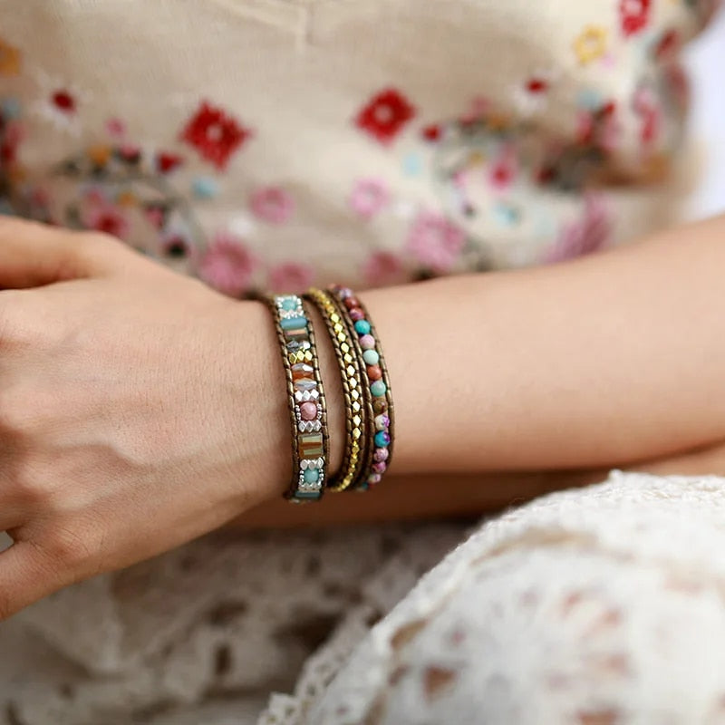 Imperial Aura – Jasper Wrap Bracelet | Bohemian | 100% handmade 