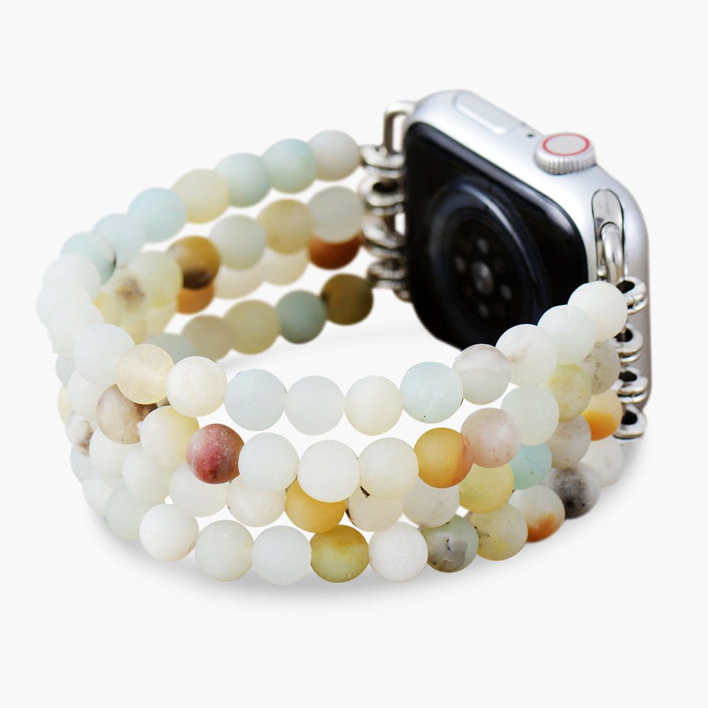 Amazonite Jasper Stretch Apple Watch Bracelet | Bohemian | 100% handmade